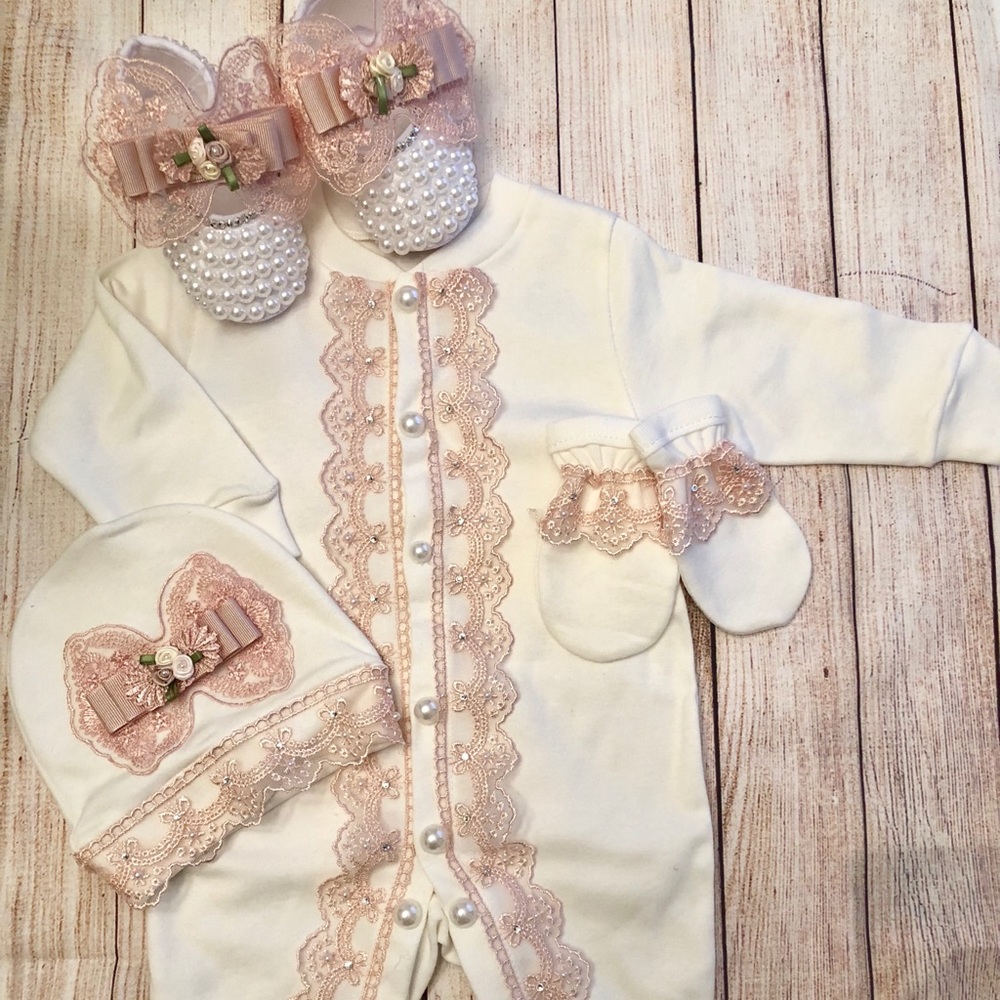 Lace baby take me home outfit